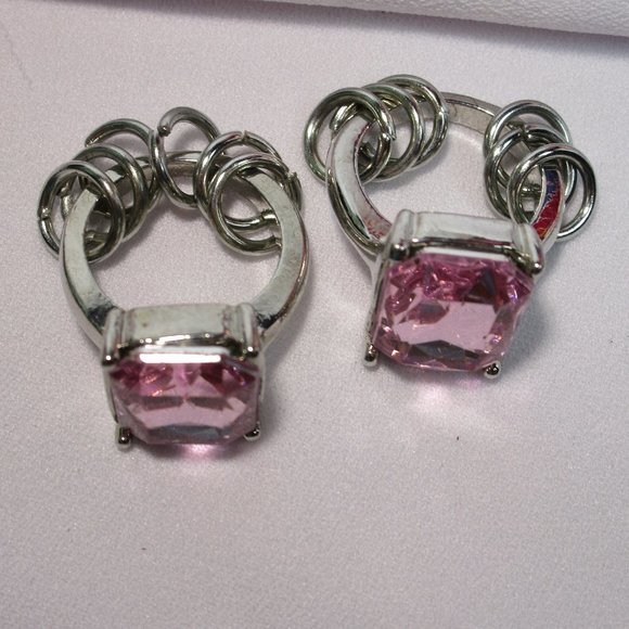 Set of 2 Pink and Silver Fidget Rings - Picture 6 of 9